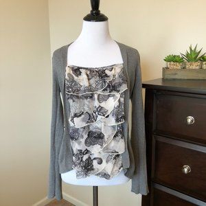 Mixed Media Blouse / Cardigan Look